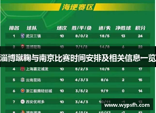 淄博蹴鞠与南京比赛时间安排及相关信息一览